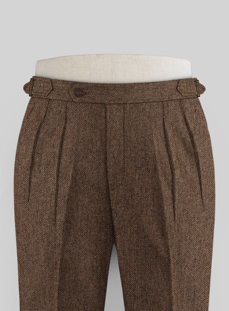 Rust Herringbone Tweed Highland Trousers - Image 2