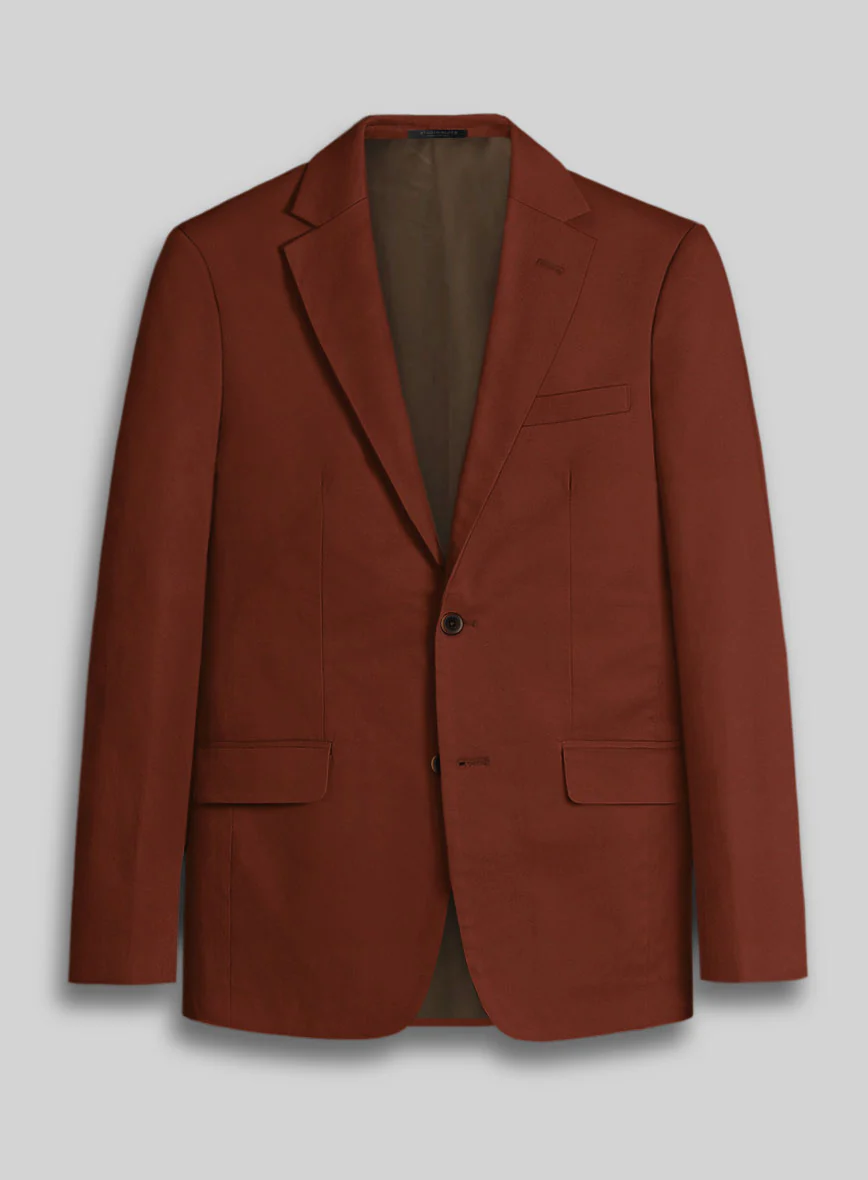 Rust Napoli Stretch Light Weight Cotton Suit - Image 2