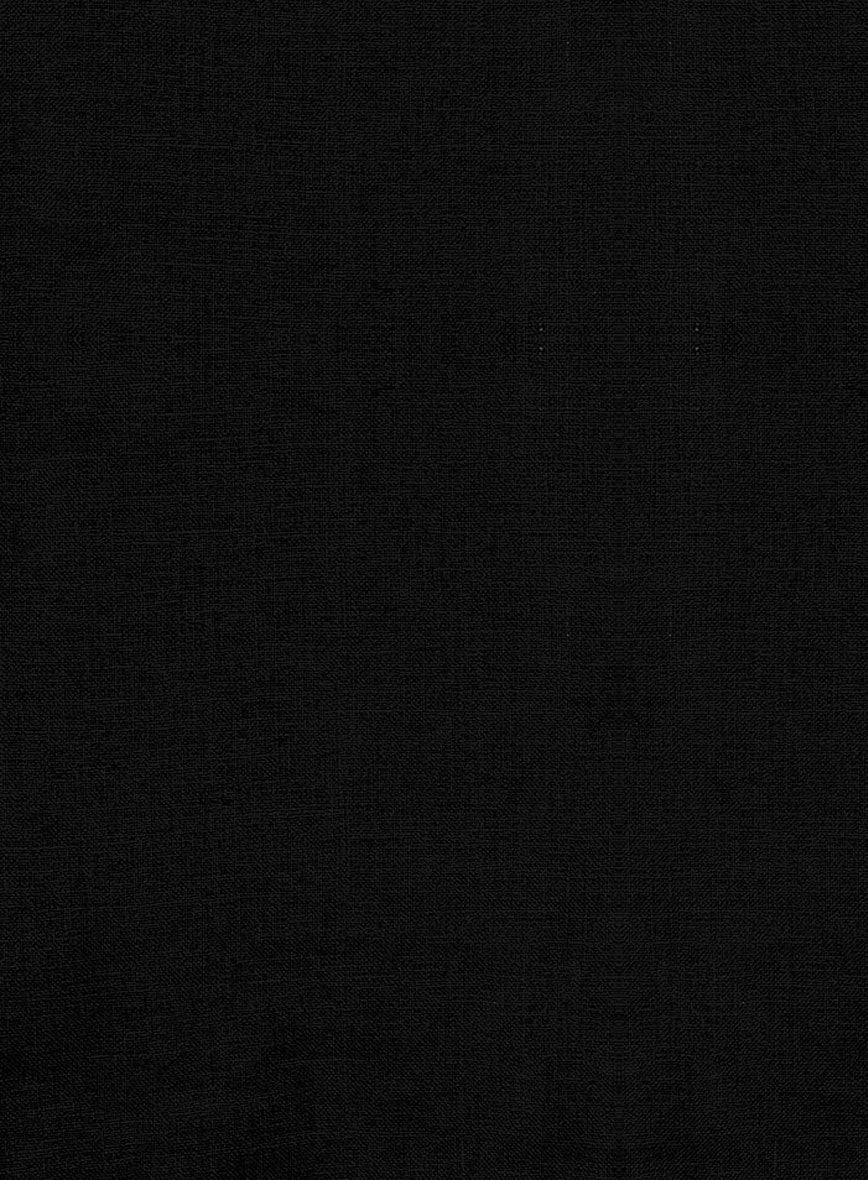 Safari Pure Black Linen Overshirt - Image 5