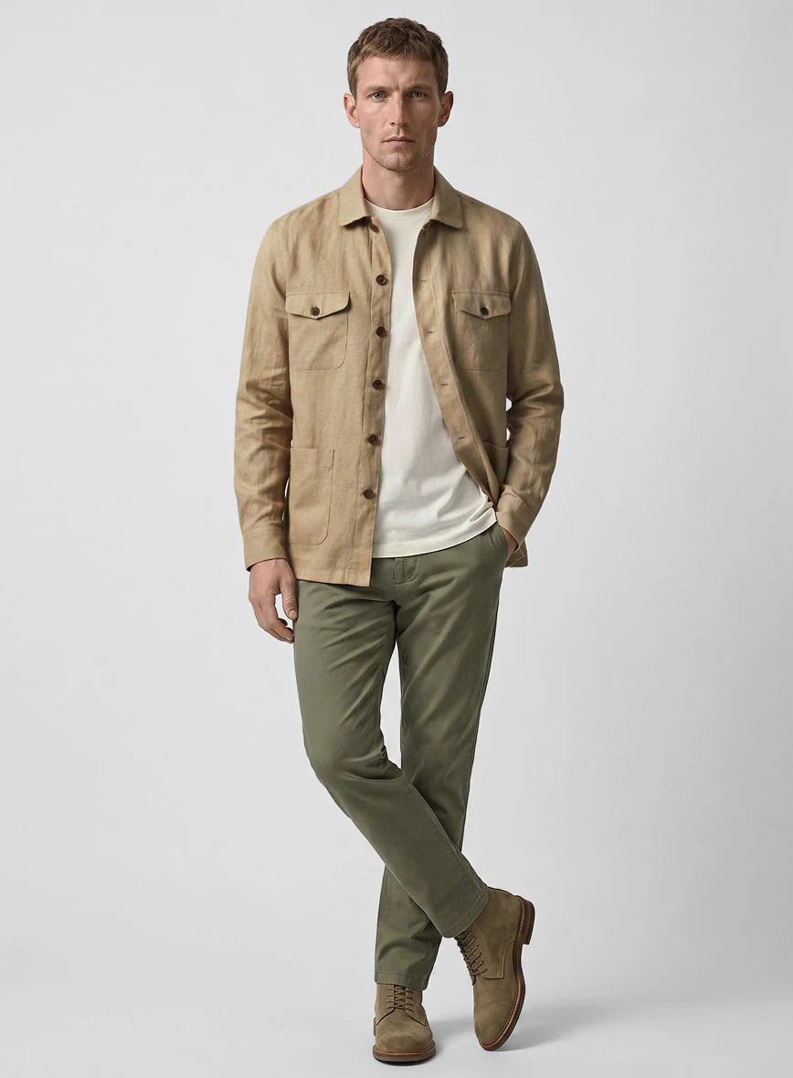 Safari Sandy Grove Pure Linen Overshirt - Image 4