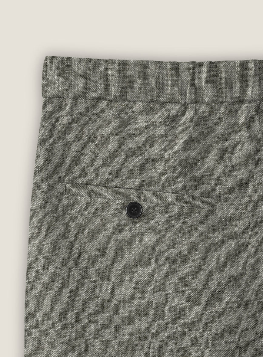 Sage Green Linen Shorts - Image 4