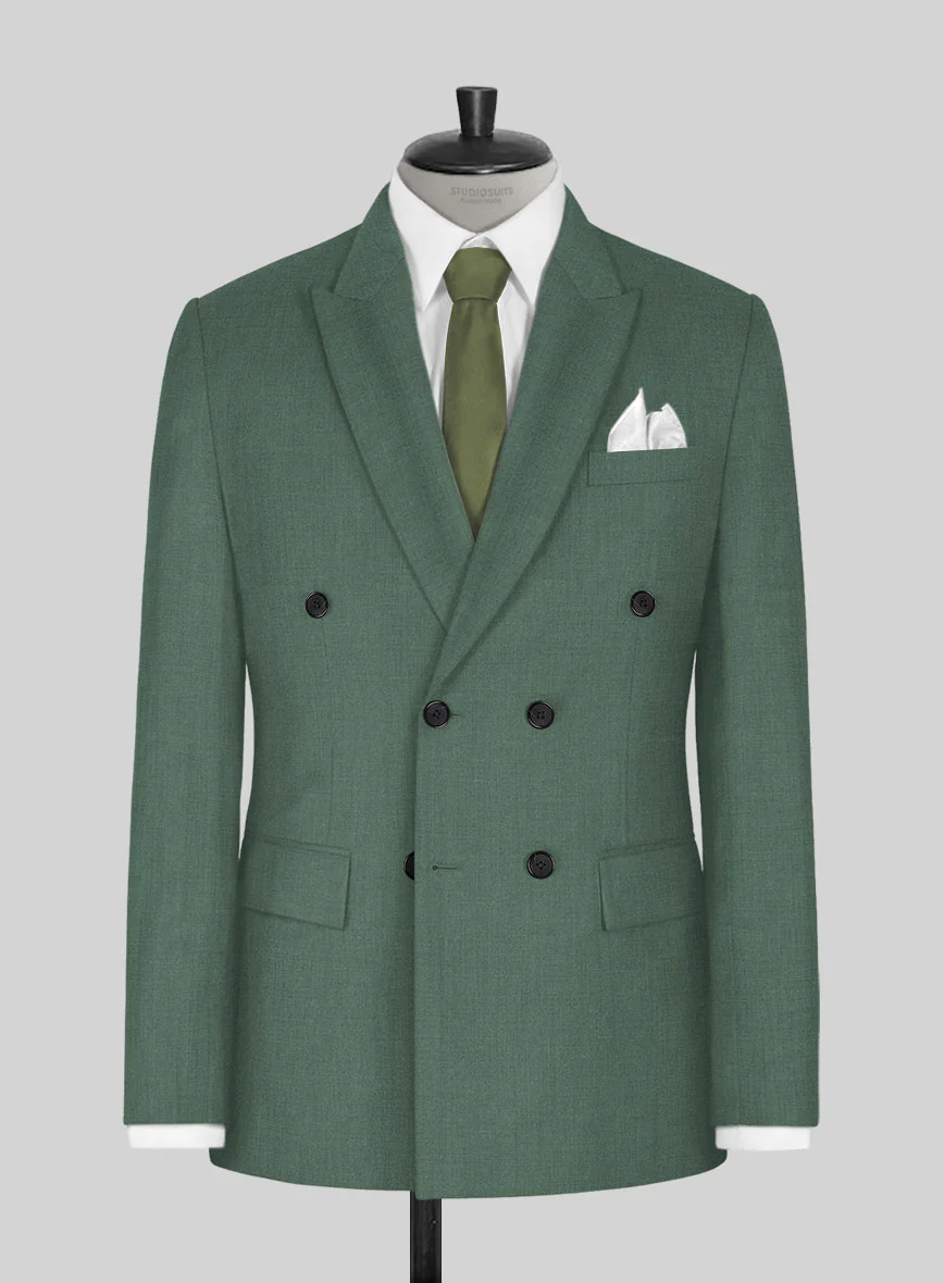 Sage Green Double Breasted Suit - Image 3