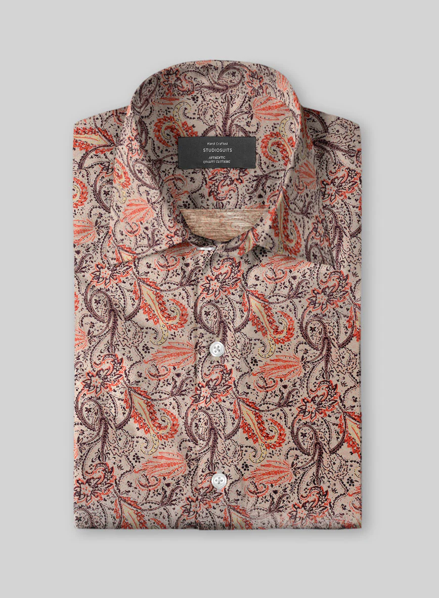Sandscript Paisley Linen Cotton Shirt - Image 2