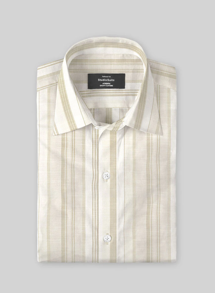 Sandstone Stripe Cotton Shirt - Image 2