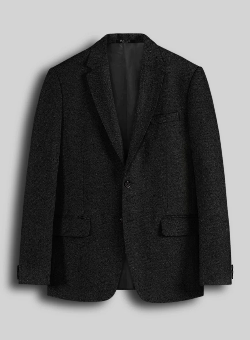 Sartori Allegra Black Herringbone Soft Tweed Jacket