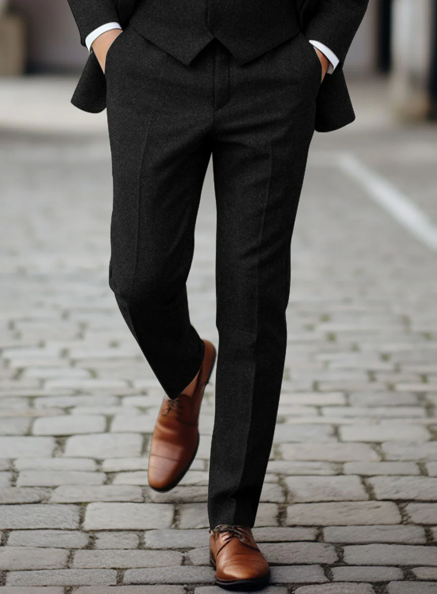 Sartori Allegra Black Herringbone Soft Tweed Suit - Image 6