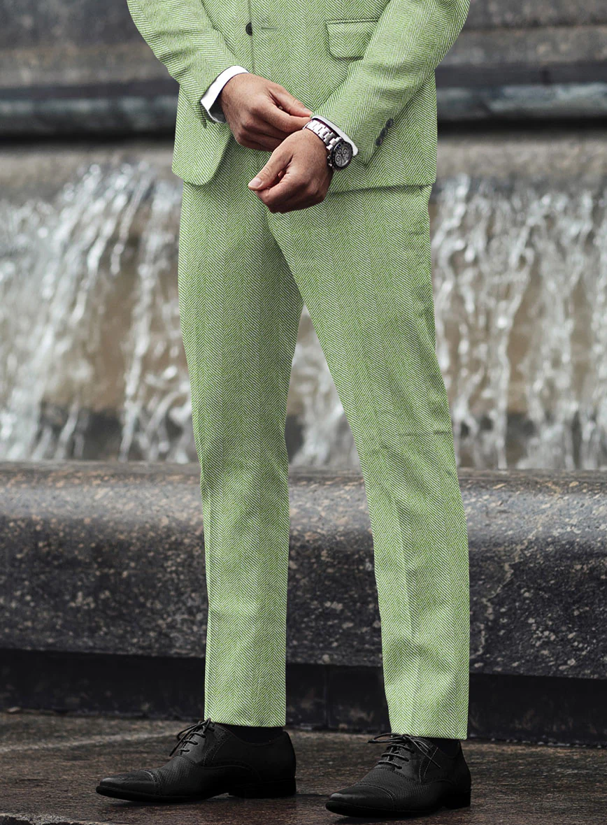 Sartori Celemente Green Herringbone Soft Tweed Suit - Image 6