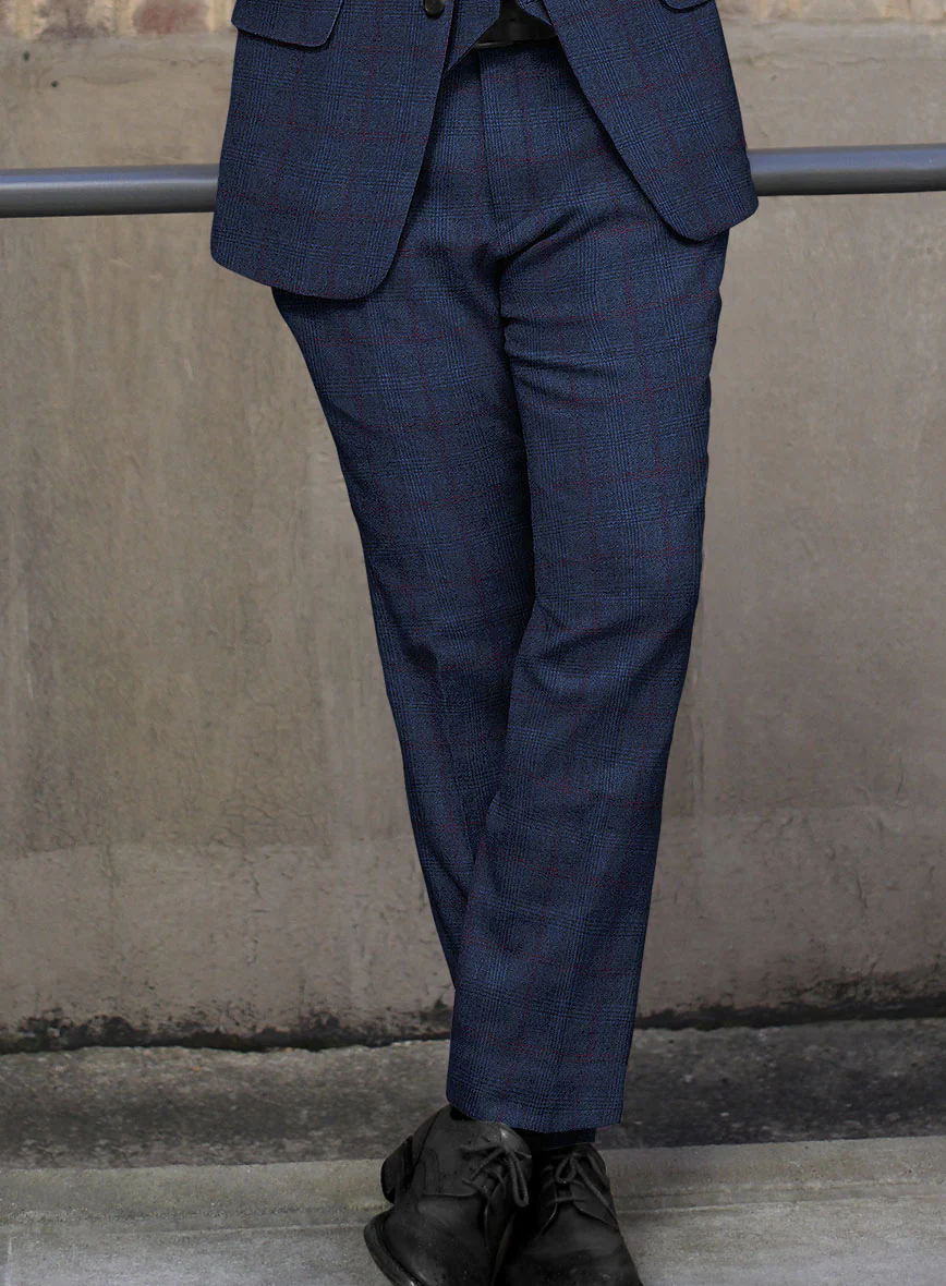 Sartori Franca Blue Check Soft Tweed Pants - Image 2