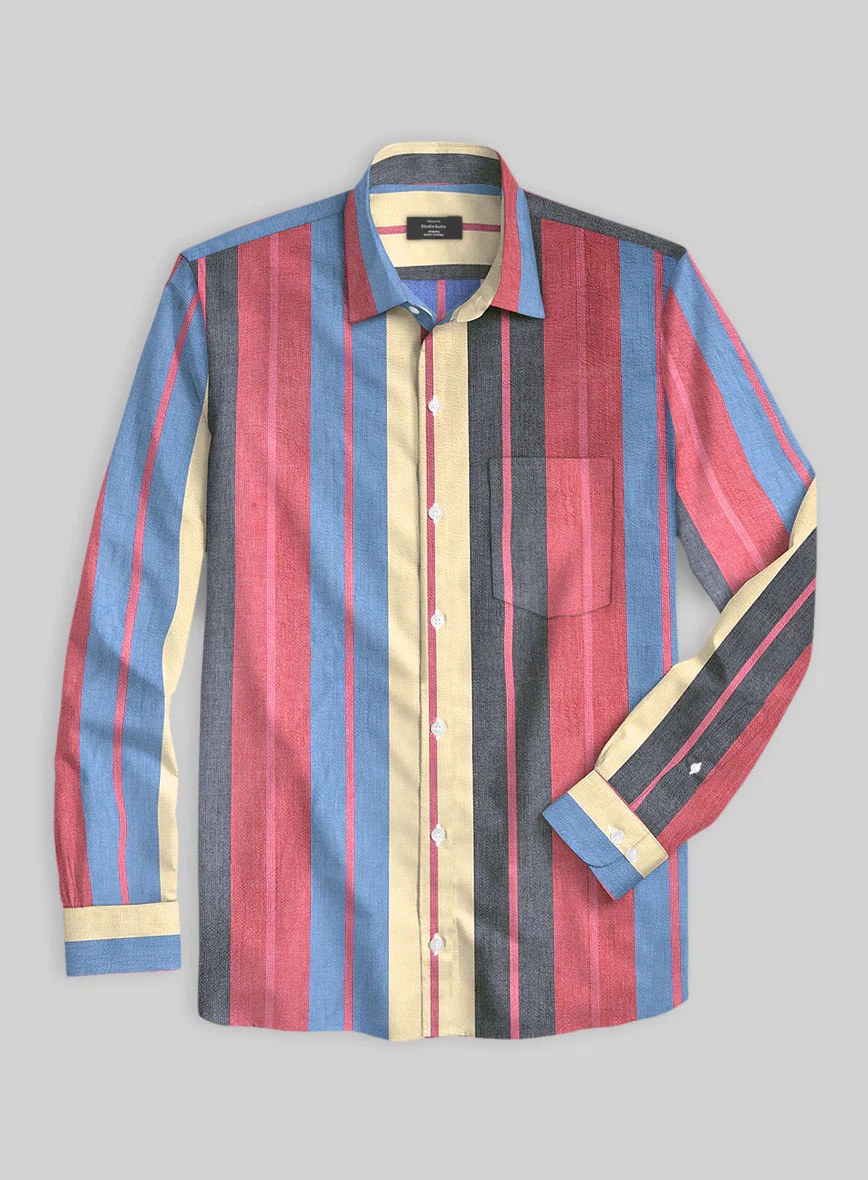 Savile Stripe Cotton Shirt - Image 2