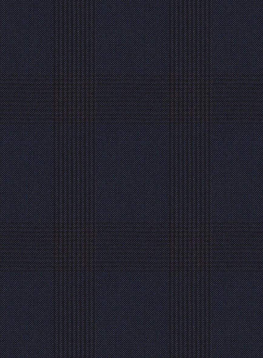 Scabal Aleyo Checks Blue Wool Suit - Image 7