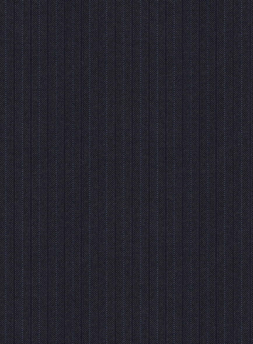 Scabal Alsa Stripe Blue Wool Pants - Image 3