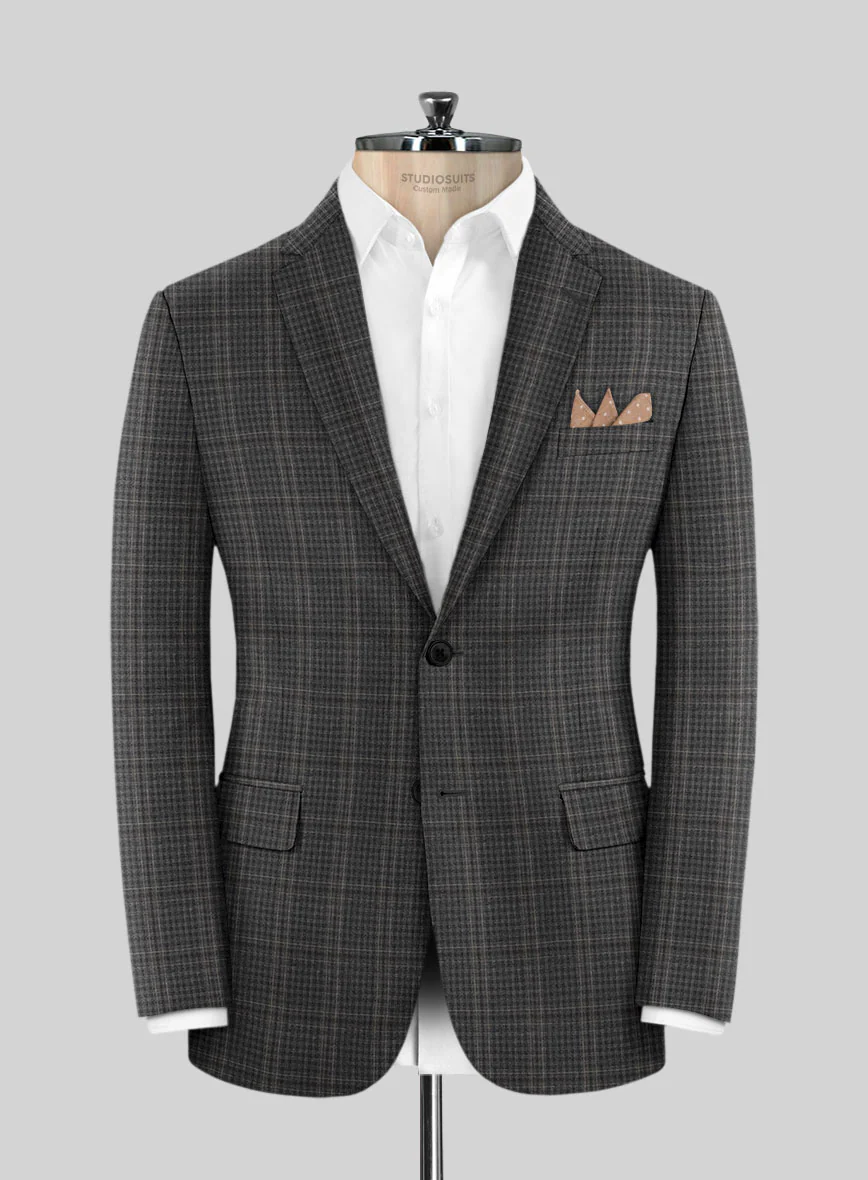 Scabal Azel Black Wool Combination Suit - Image 3
