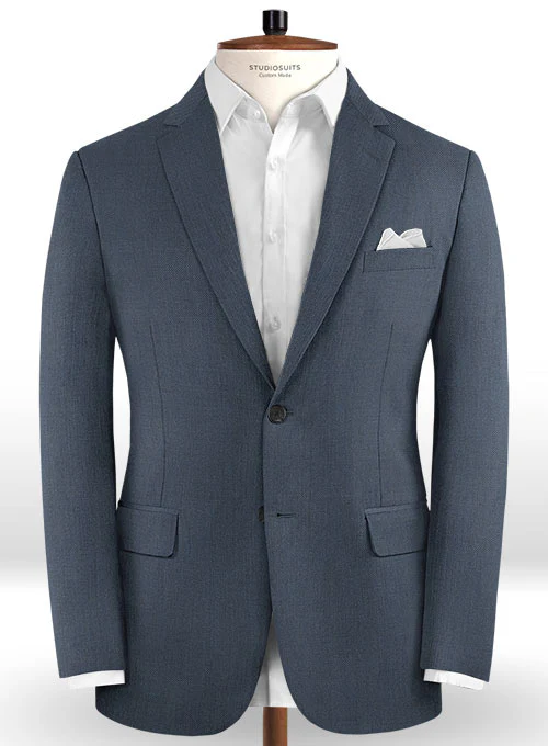 Scabal Blue Twill Wool Suit - Image 3