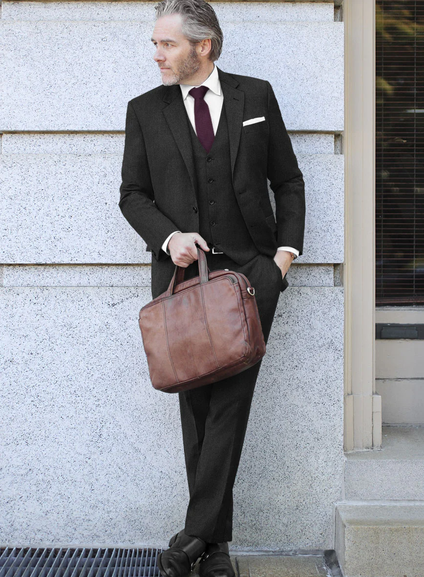 Scabal Caspa Birdseye Gray Wool Suit - Image 2