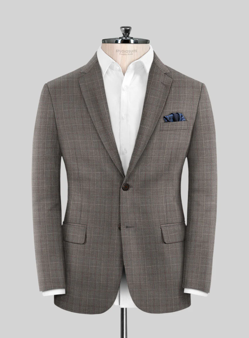 Scabal Cego Checks Brown Wool Jacket