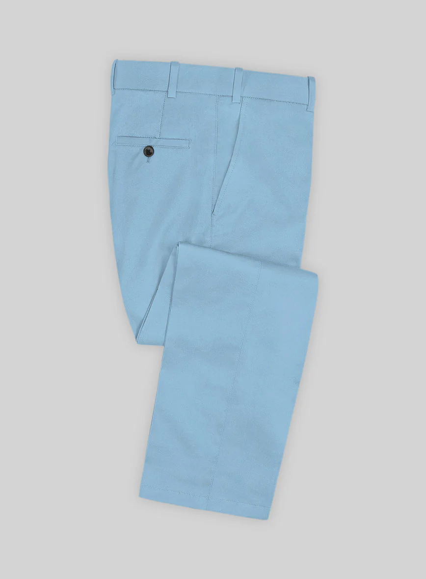 Scabal Cornflower Blue Cashmere Cotton Pants