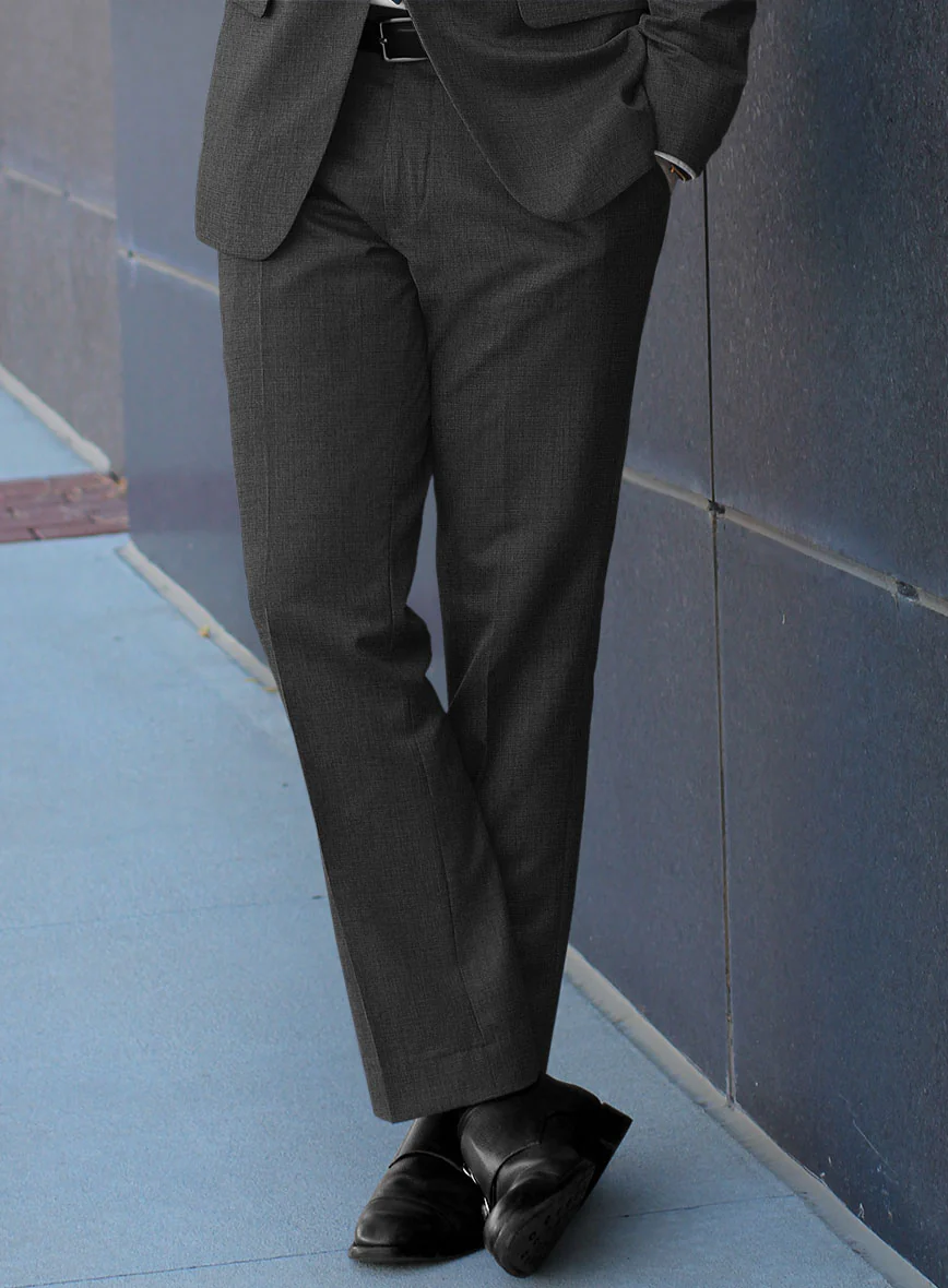 Scabal Cosmopolitan Charcoal Wool Pants - Image 2