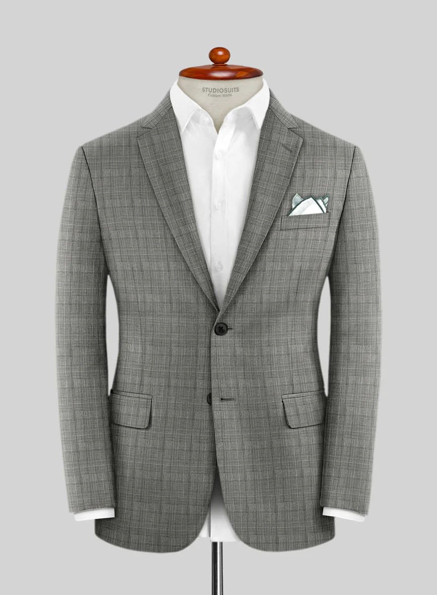 Scabal Cosmopolitan Glen Gray Wool Jacket