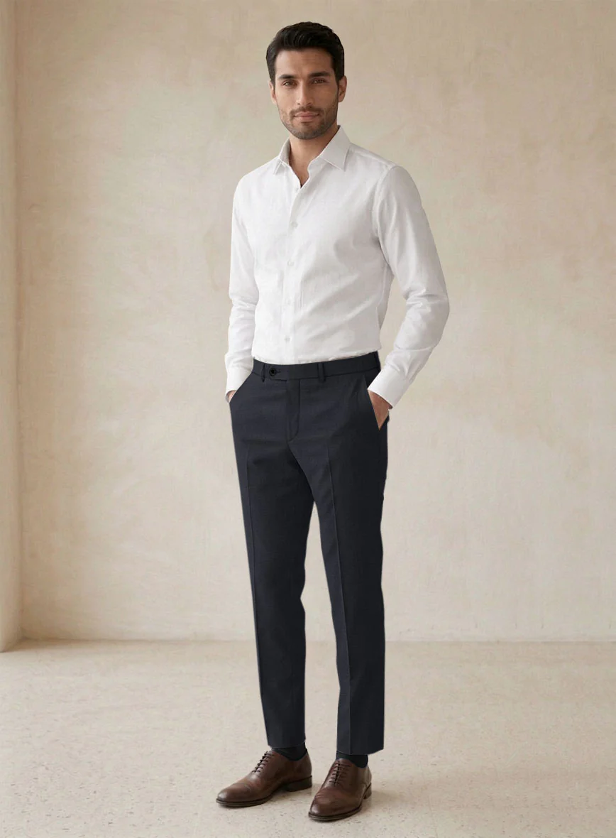 Scabal Cosmopolitan Midnight Blue Wool Pants - Image 3