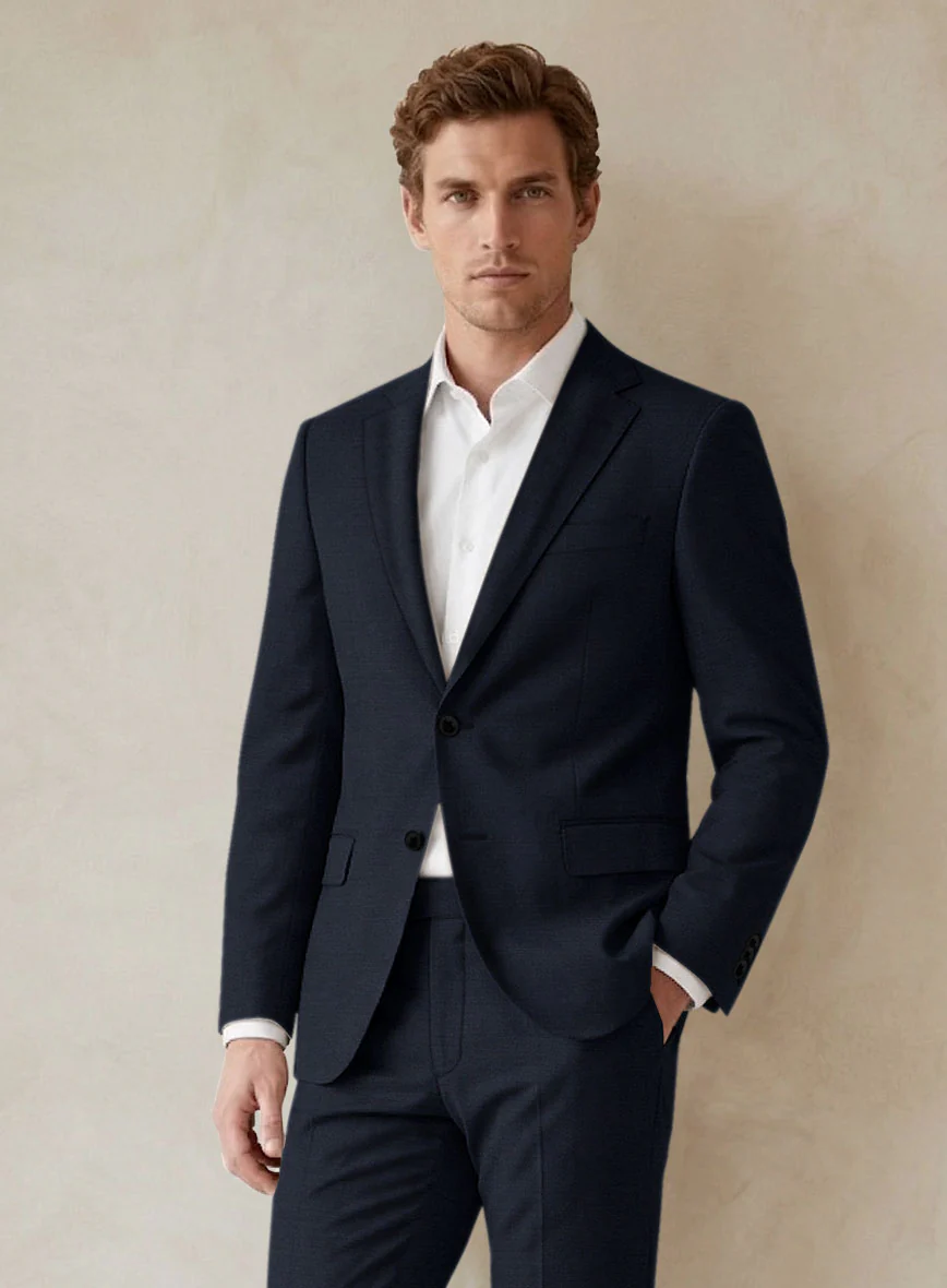 Scabal Cosmopolitan Navy Blue Wool Jacket - Image 2