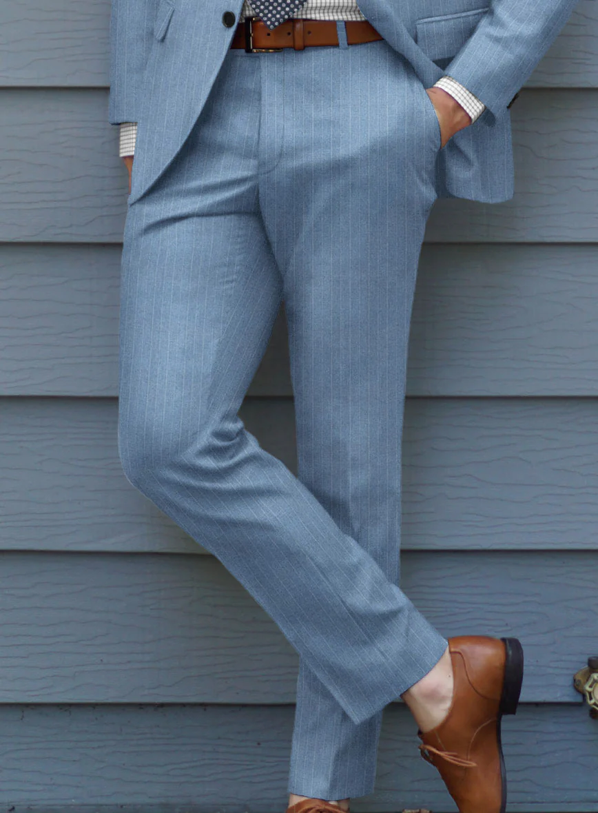Scabal Cosmopolitan Pinstripe Blue Wool Suit - Image 4