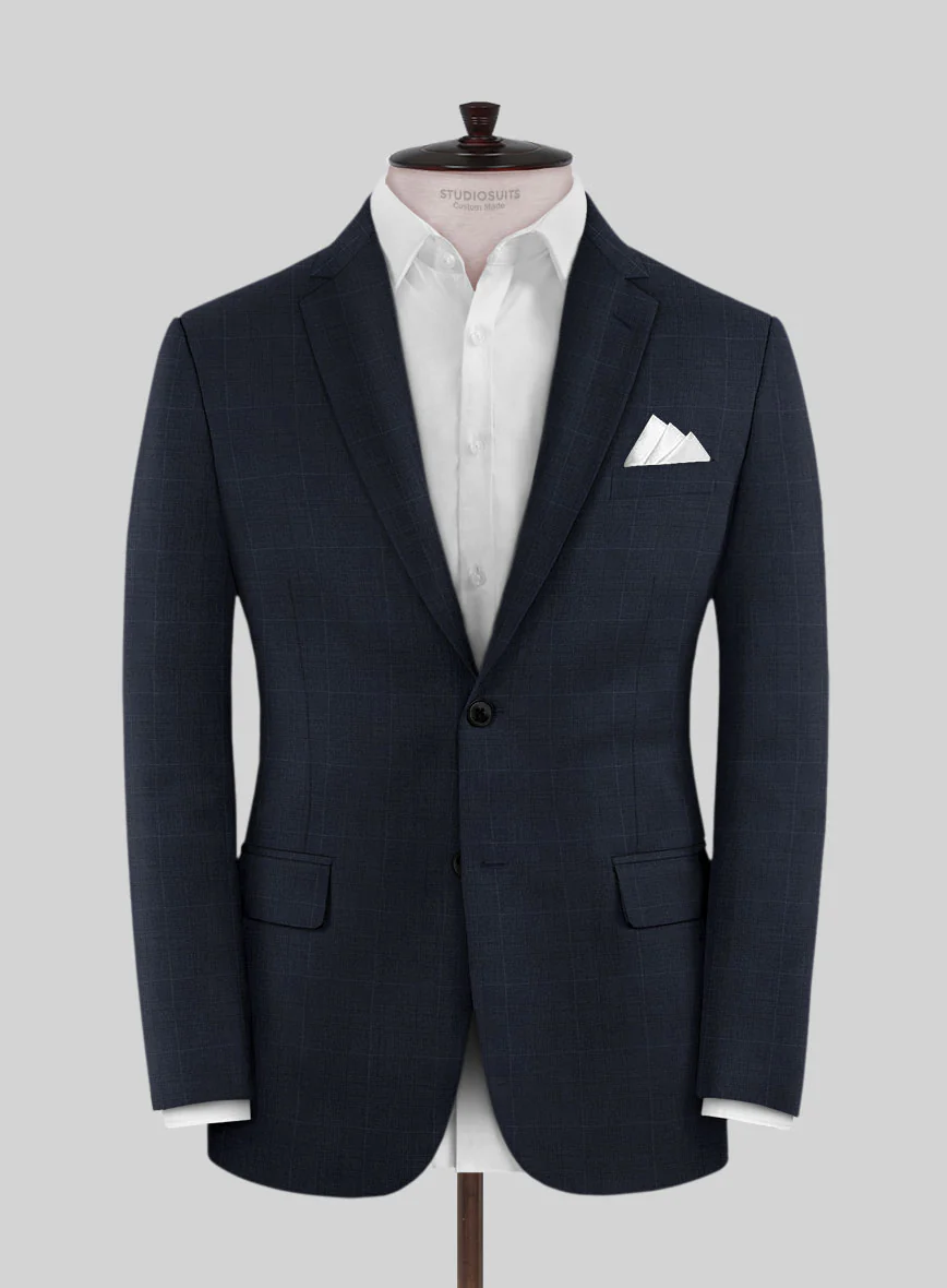 Scabal Cosmopolitan Prince Seal Blue Wool Suit - Image 3