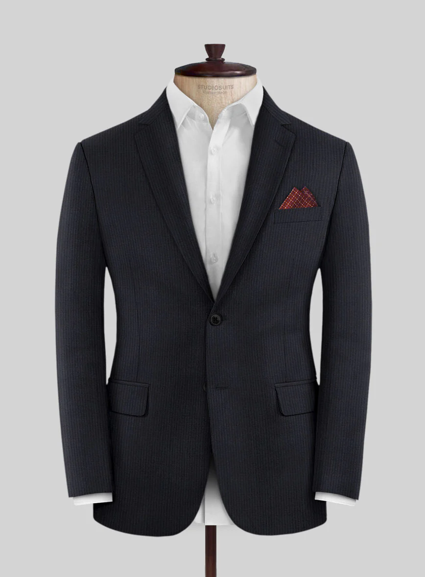 Scabal Cosmopolitan Stripe Isora Blue Wool Jacket