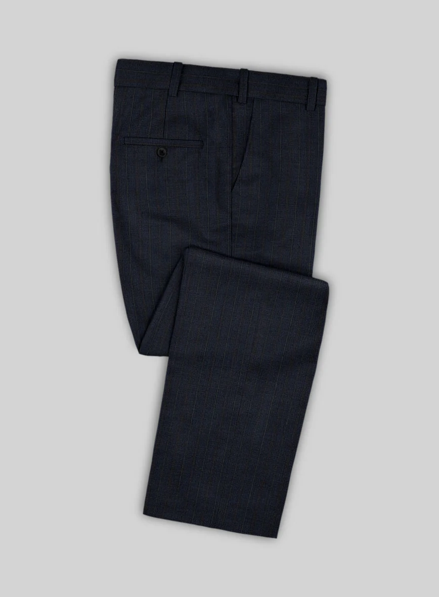 Scabal Cosmopolitan Stripe Tade Blue Wool Suit - Image 4