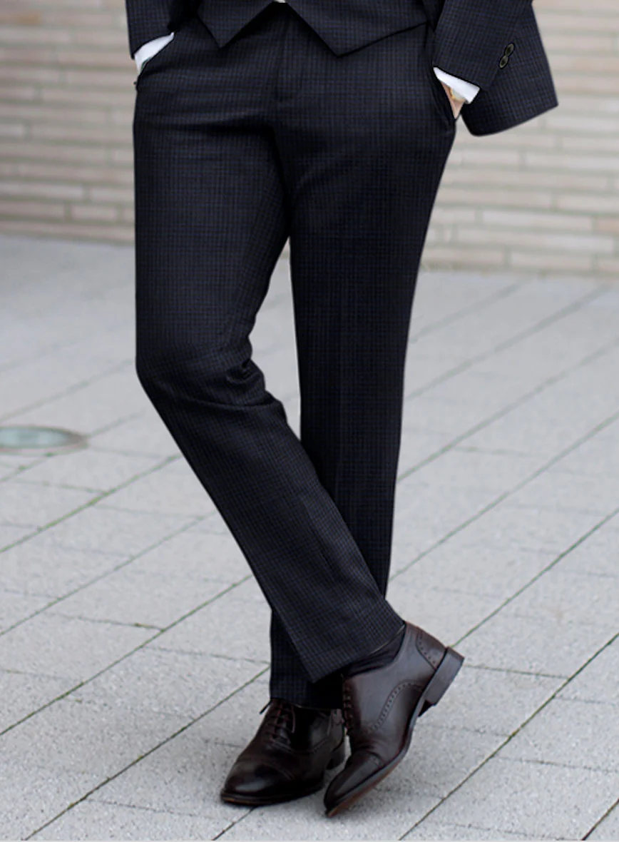Scabal Cosmopolitan Varlli Blue Wool Pants - Image 2