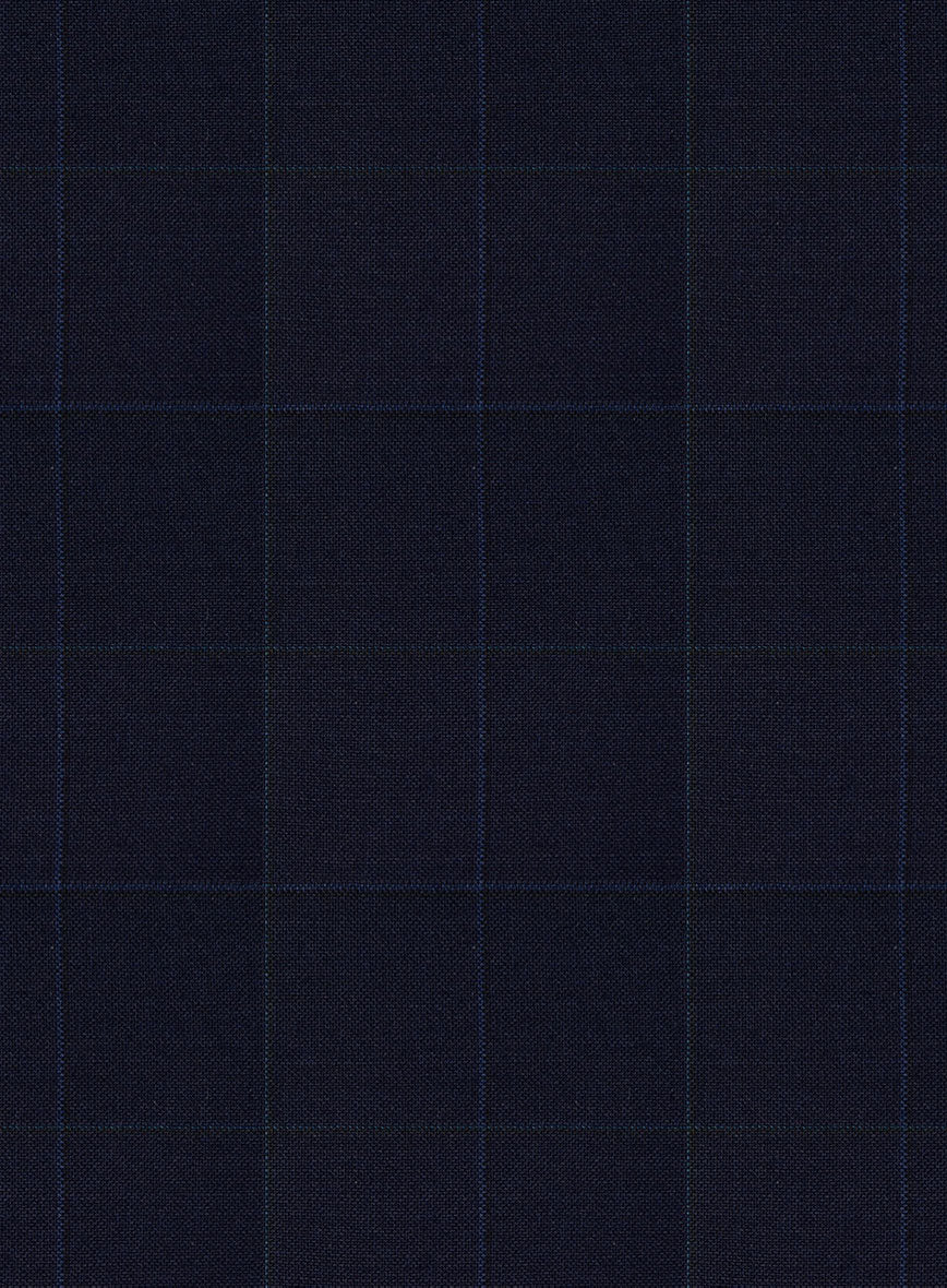 Scabal Cosmopolitan Windowpane Dark Blue Wool Suit - Image 6