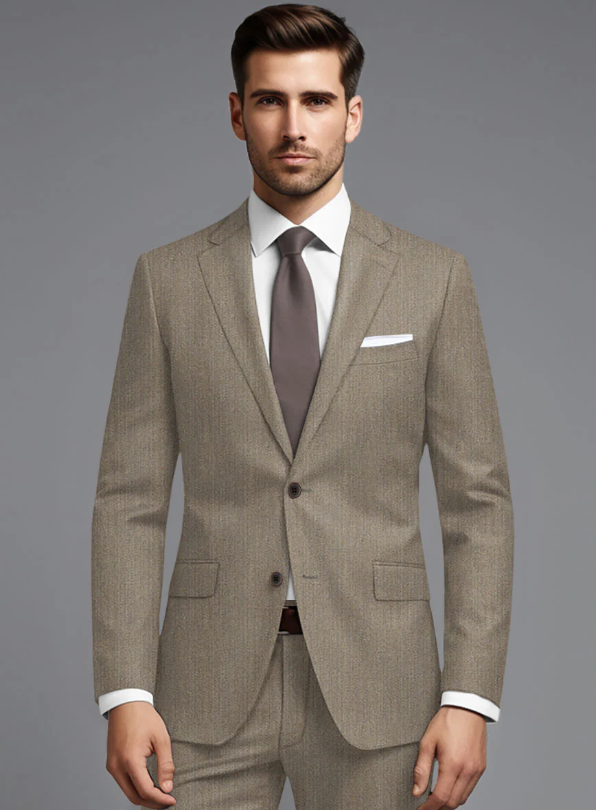 Scabal Crude Brown Wool Suit - Image 4