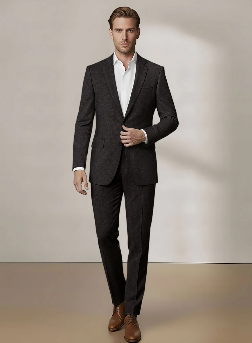 Scabal Dali Cardinal Cross Weave Wool Cashmere Suit