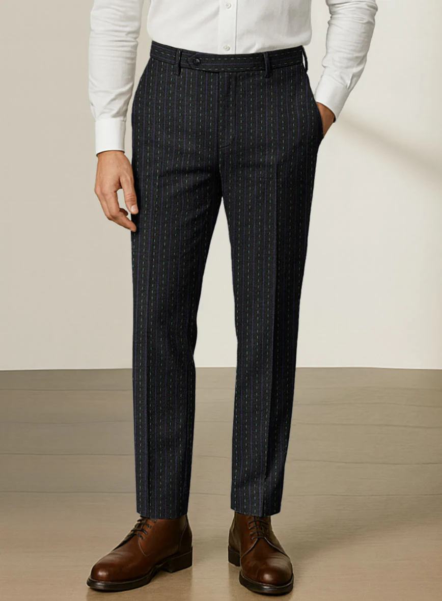 Scabal Dali Intermezzo Stripe Wool Cashmere Pants