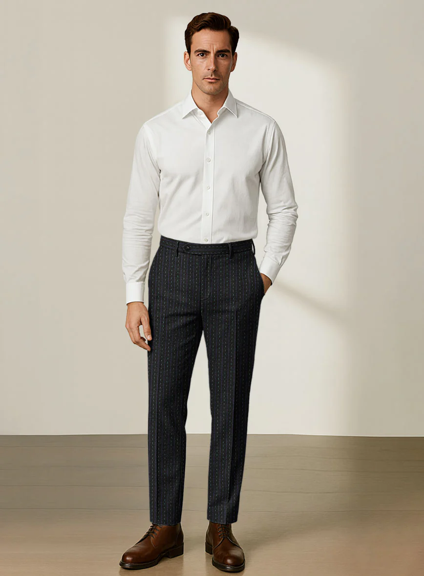 Scabal Dali Intermezzo Stripe Wool Cashmere Pants - Image 3