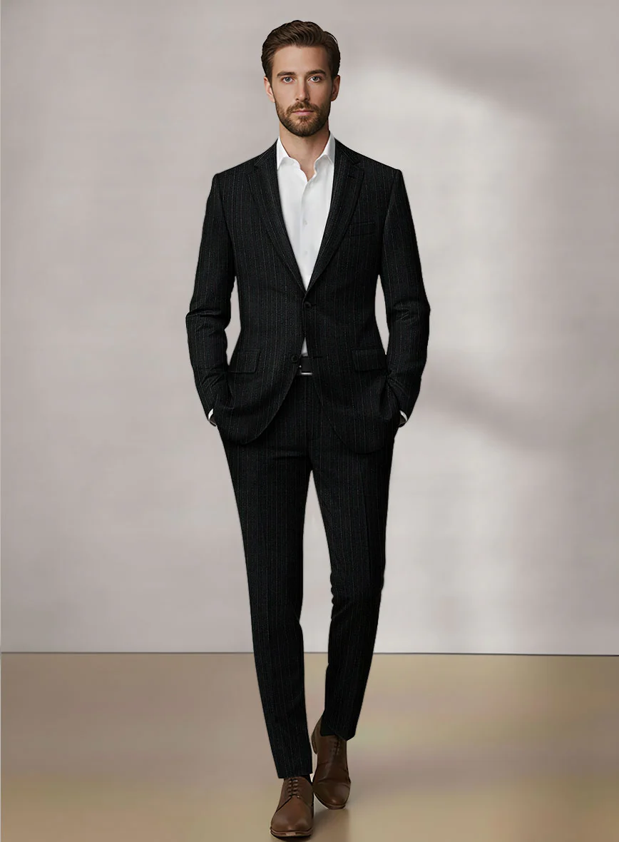 Scabal Dali Scholastic Stripe Wool Cashmere Suit