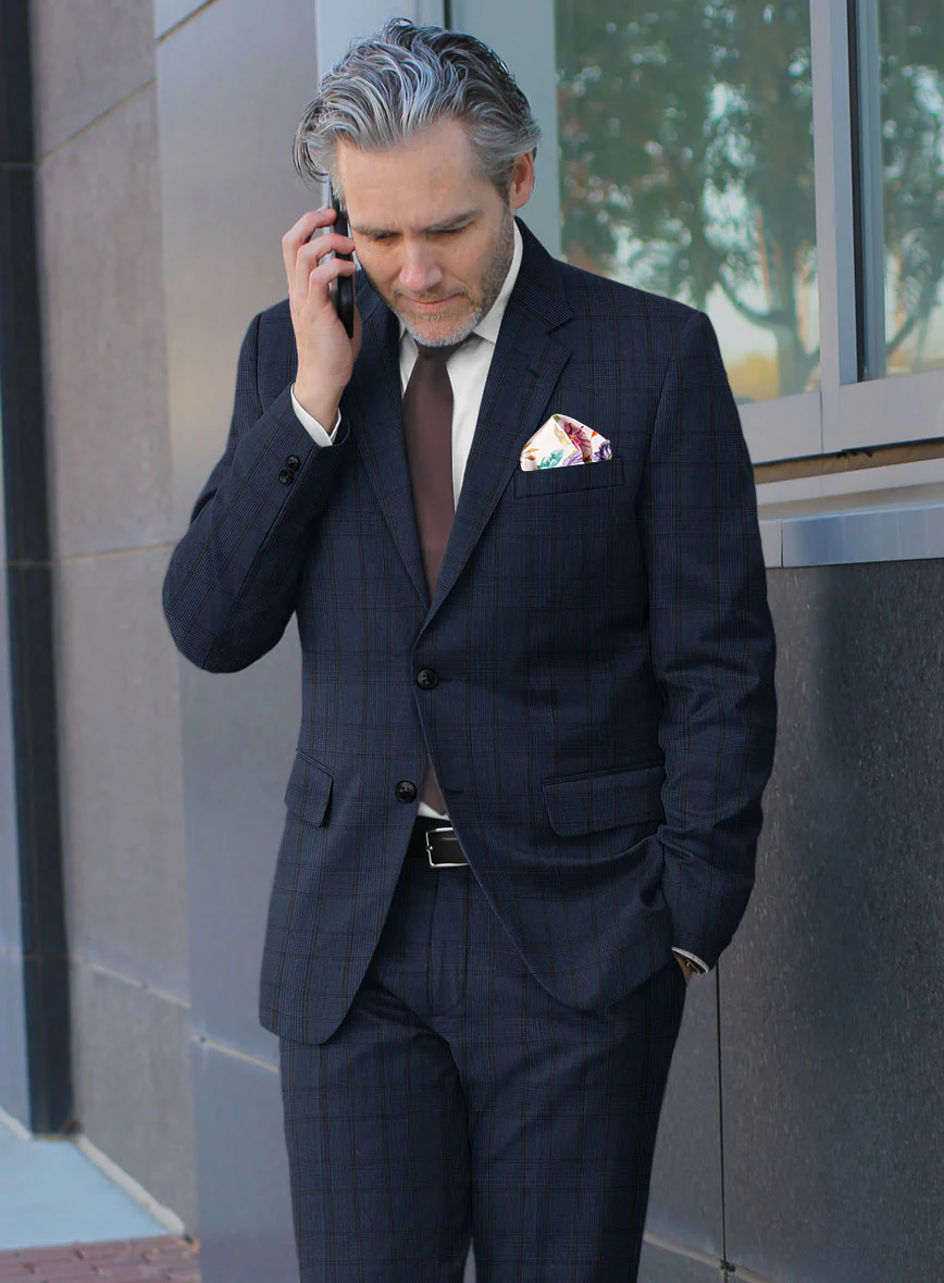 Scabal Damia Glen Blue Wool Jacket - Image 2