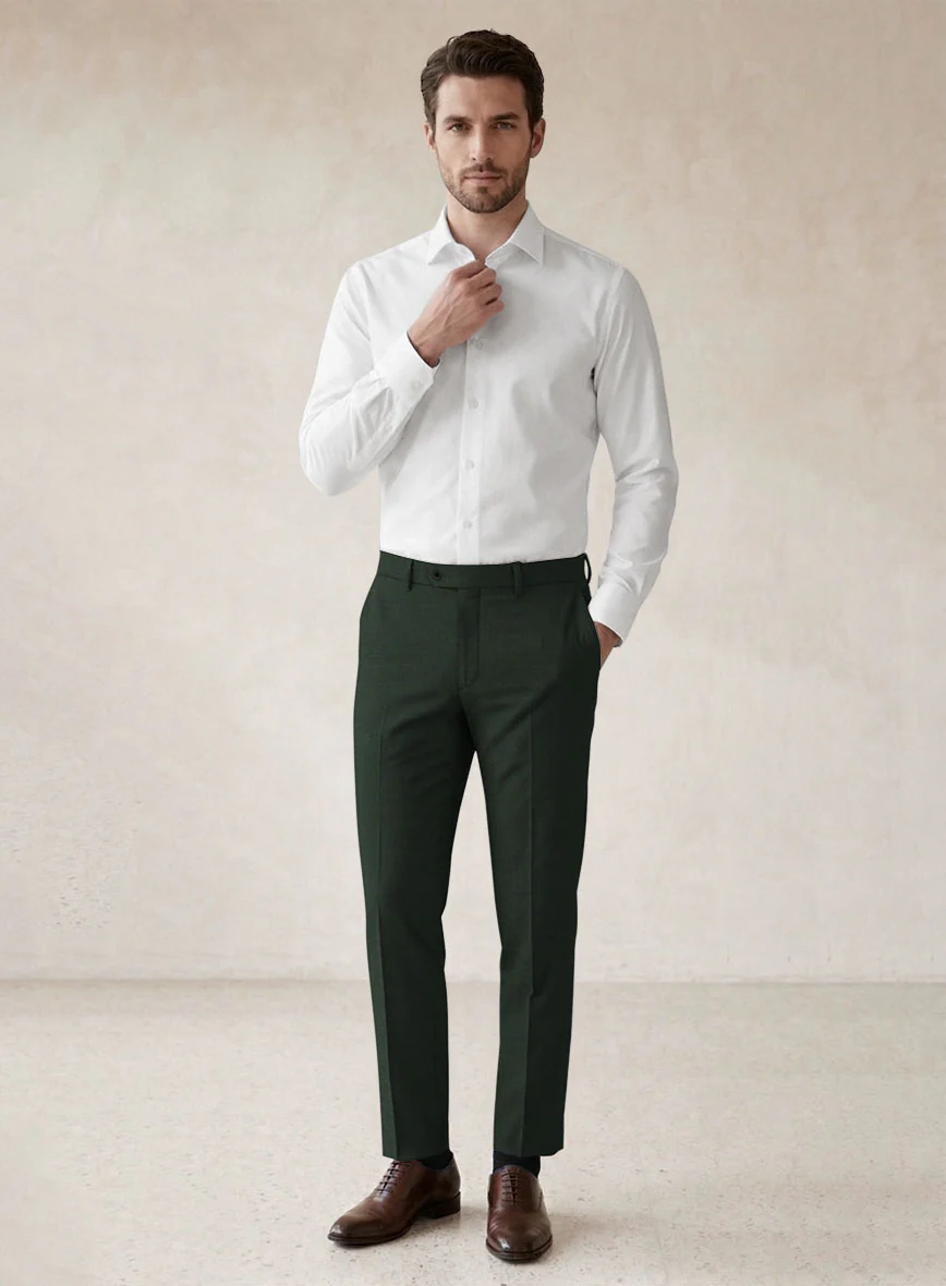 Scabal Dark Green Wool Suit - Image 7