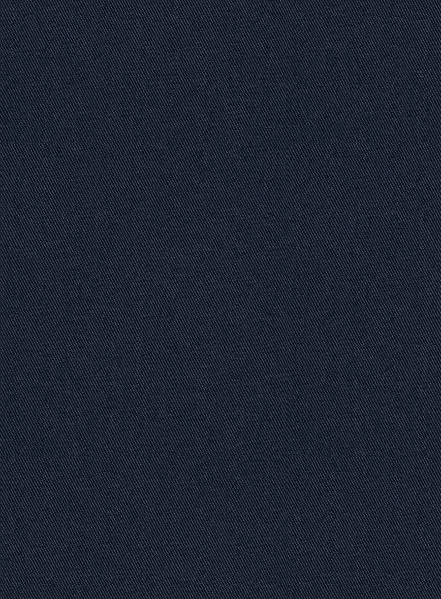 Scabal Dark Navy Cotton Stretch Pants - Image 3