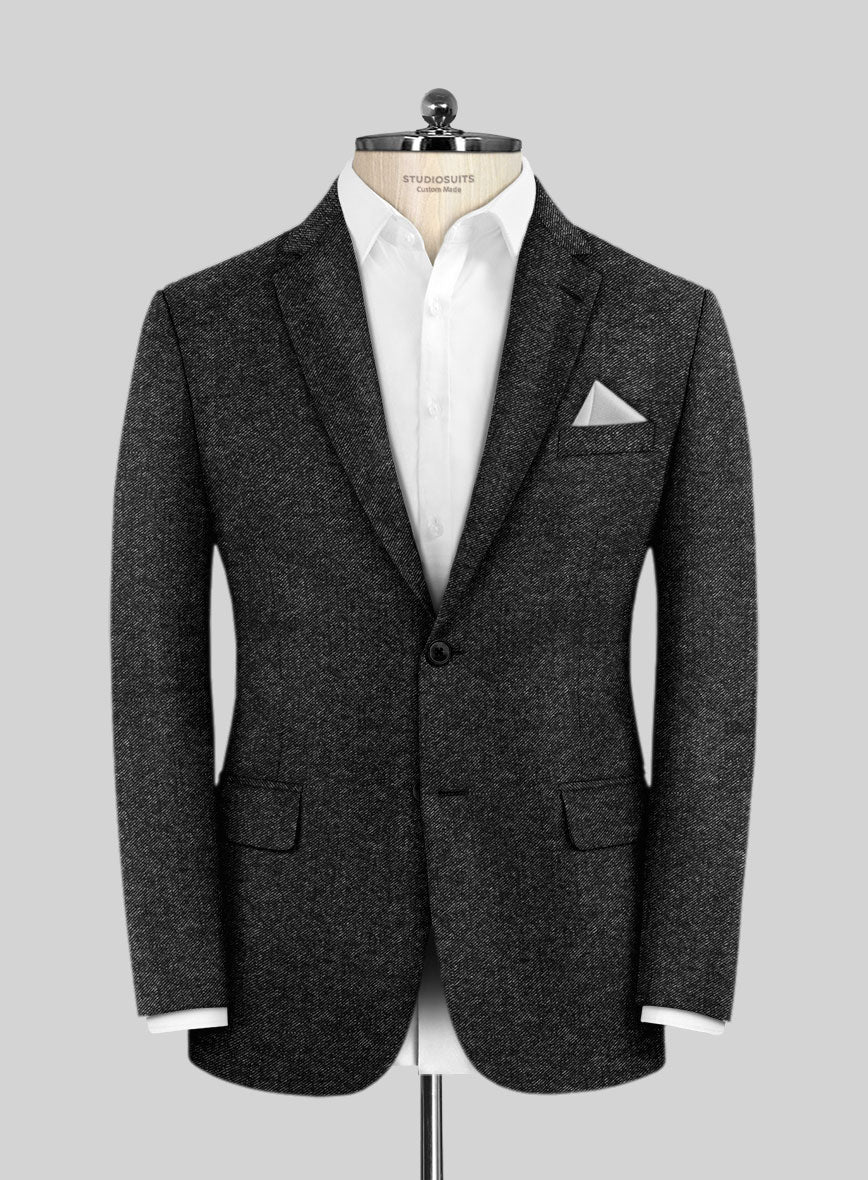 Scabal Denim Black Wool Cashmere Jacket
