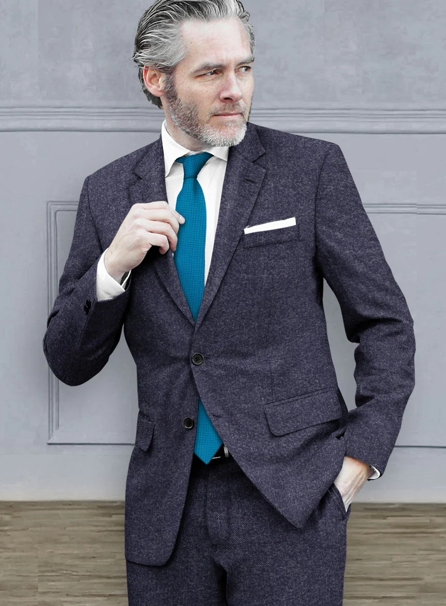 Scabal Denim Dark Blue Wool Cashmere Jacket - Image 2