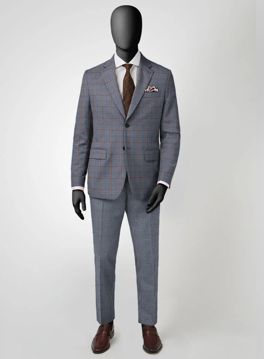 Scabal Dusk Blue Wool Combination Suit