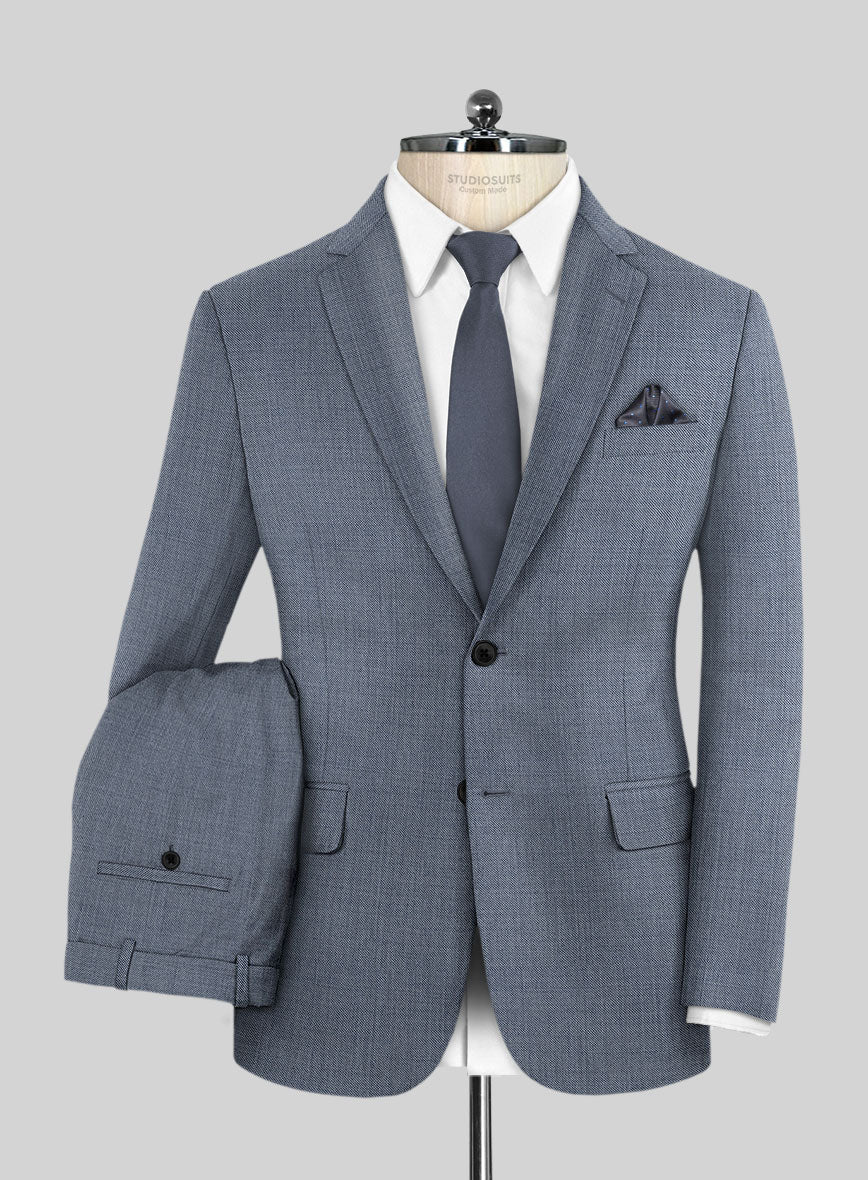Scabal Eandi Twill Blue Wool Suit
