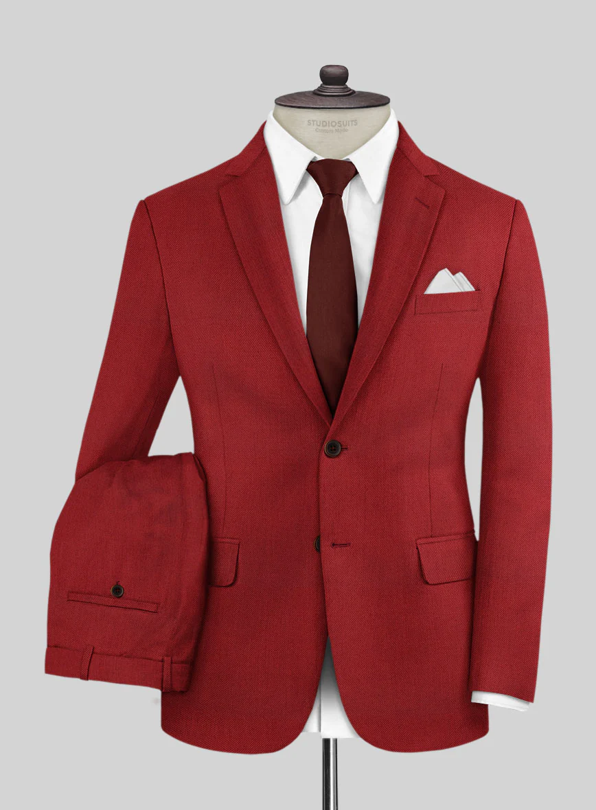 Scabal Ed Red Wool Suit