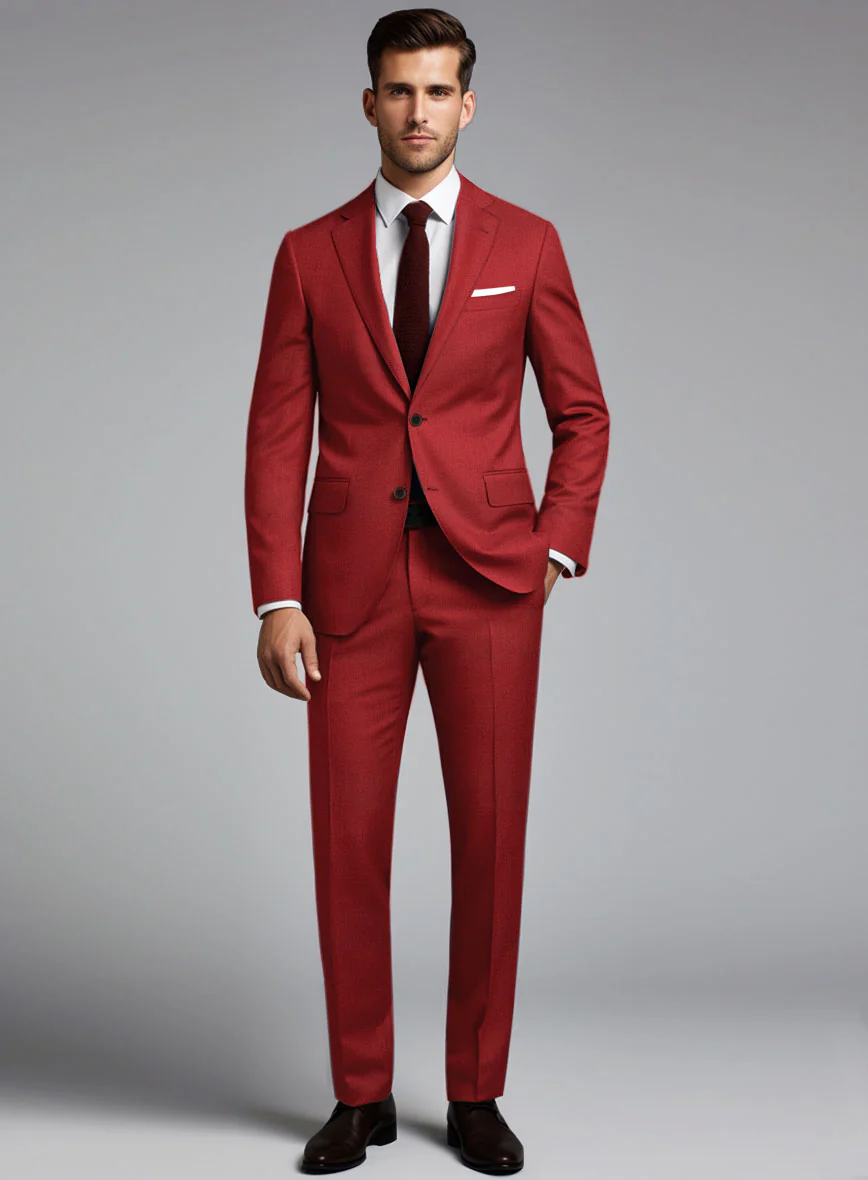 Scabal Ed Red Wool Suit - Image 2