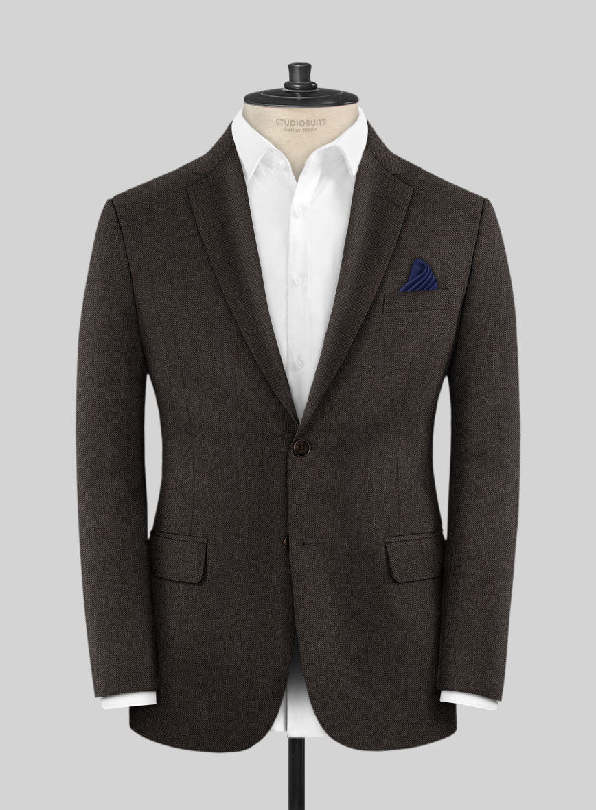 Scabal Erar Herringbone Brown Wool Suit - Image 3
