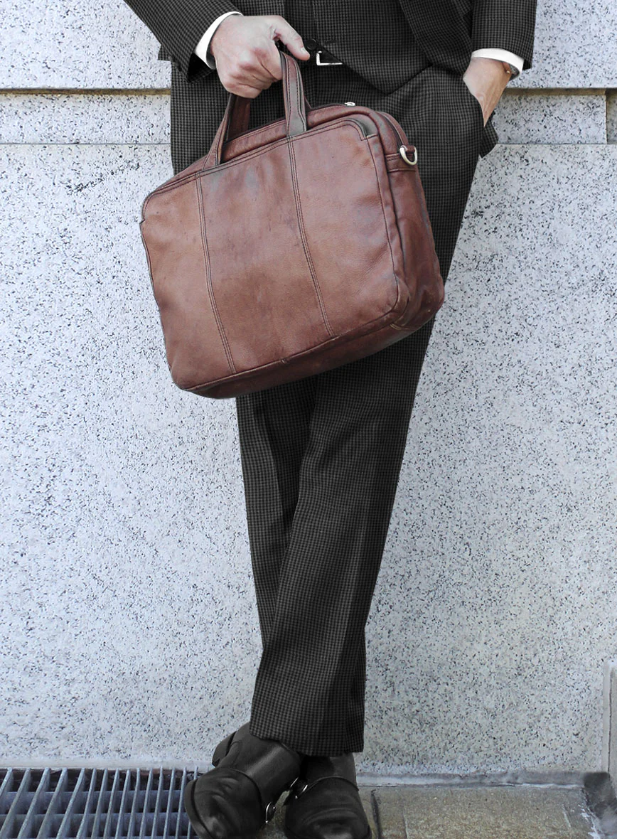 Scabal Ghru Houndstooth Gray Wool Pants - Image 2