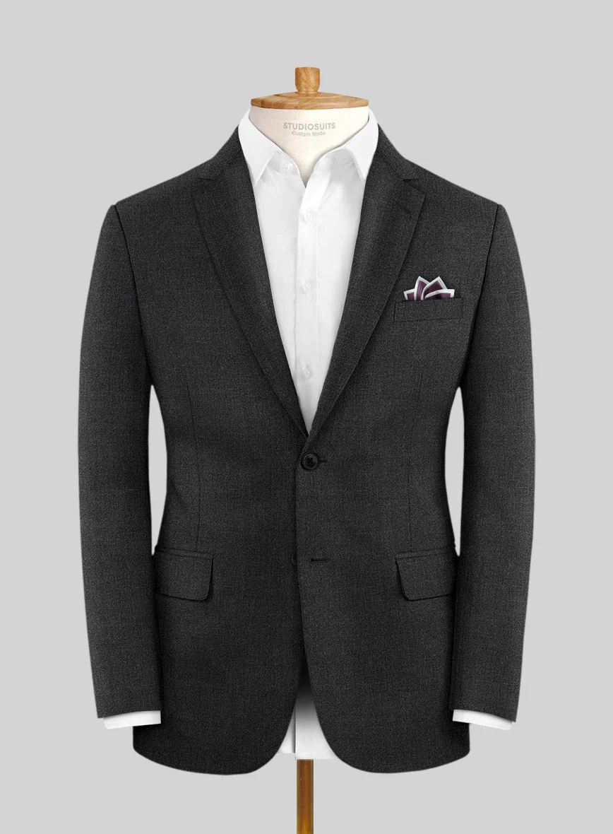 Scabal Gilbe Twill Charcoal Wool Jacket