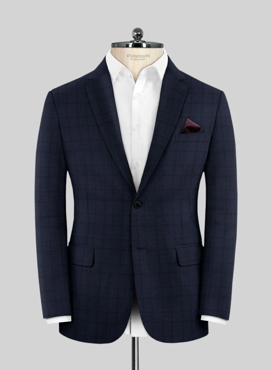 Scabal Gilu Glen Blue Wool Jacket