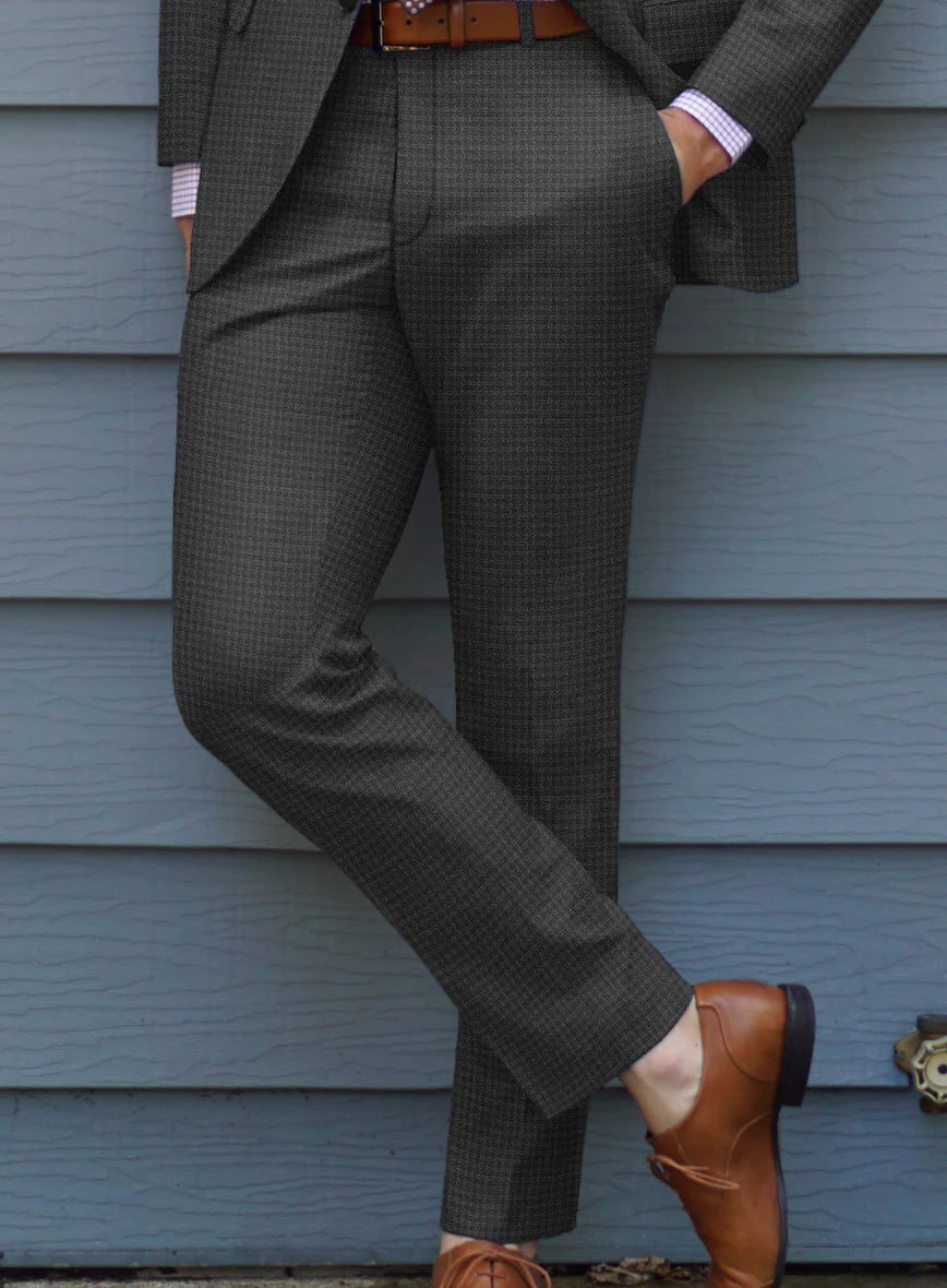 Scabal Guroa Black Wool Pants - Image 2