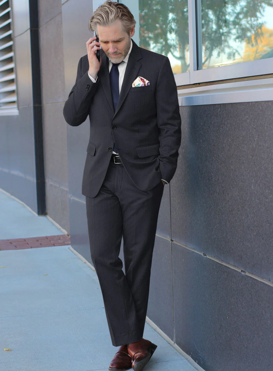 Scabal Heco Honeycomb Blue Wool Suit - Image 2
